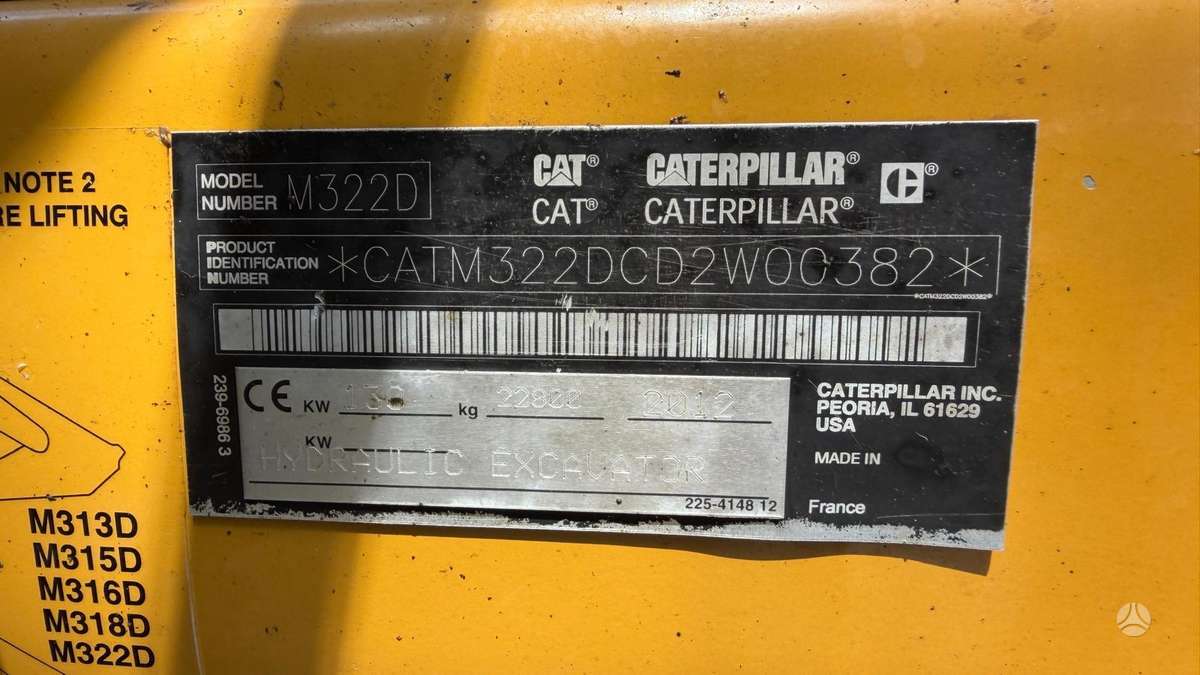 Caterpillar M322D, экскаваторы
