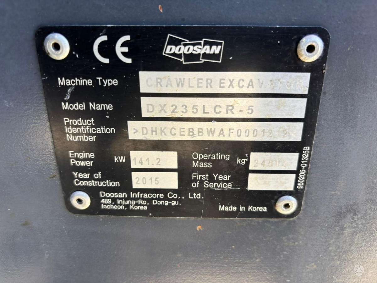 Doosan DX 235 LCR-5, excavator