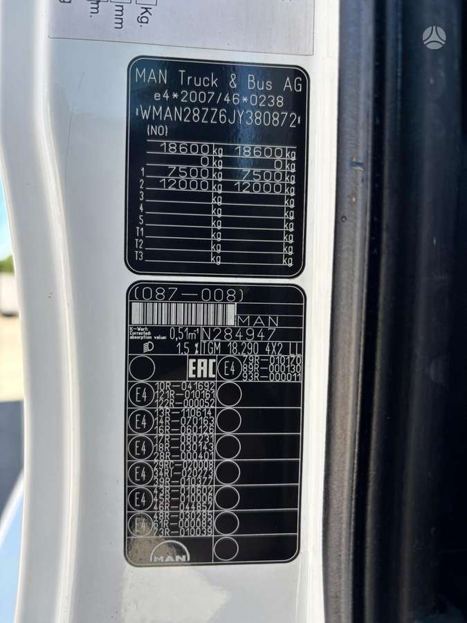 MAN TGM 18.290, kietašoniai