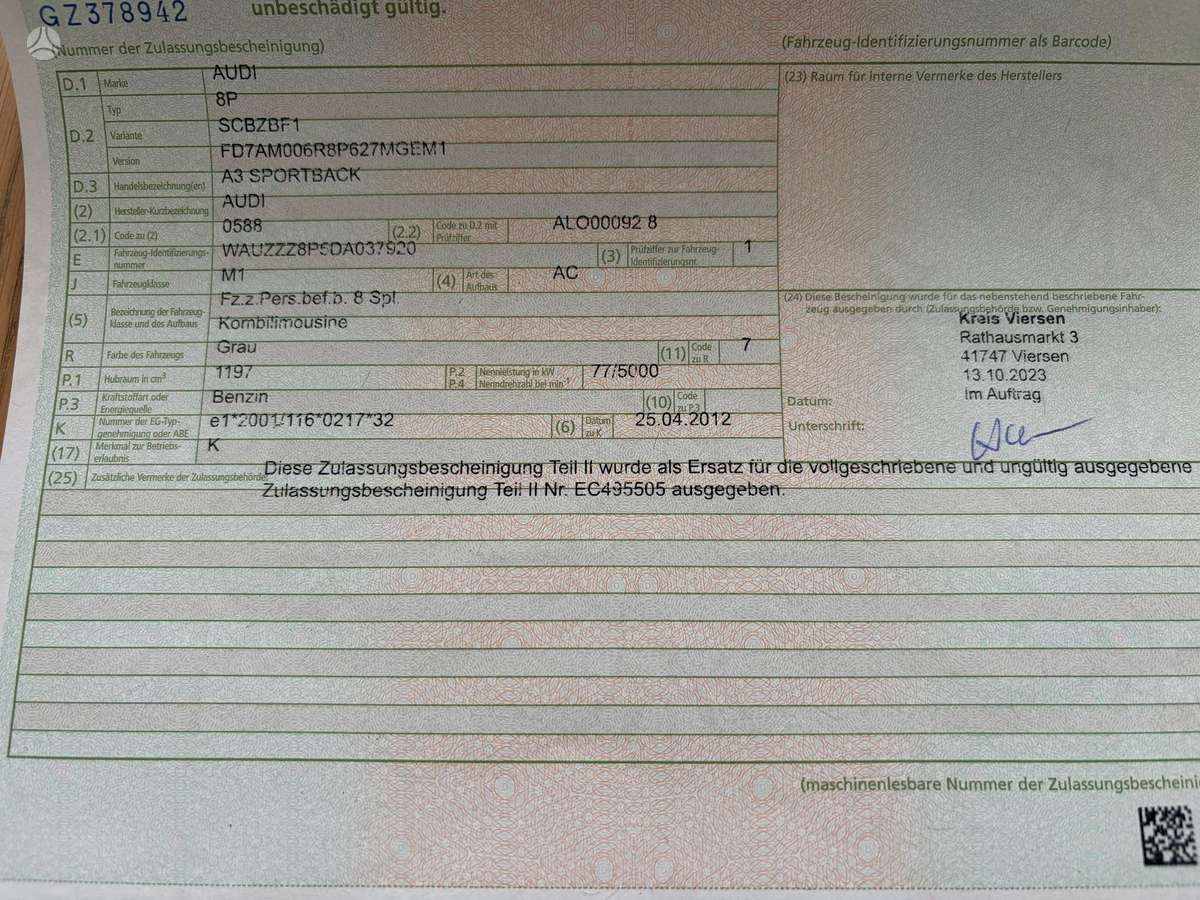 Audi A3, 1.2 l., hatchback