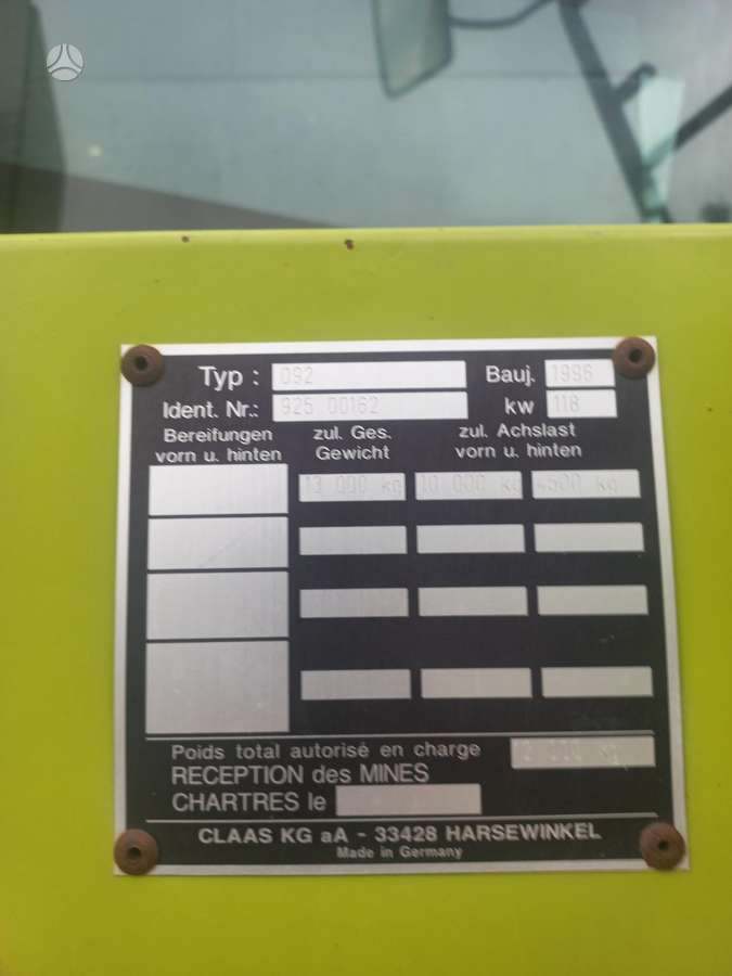 Claas MEGA-202, kombainai