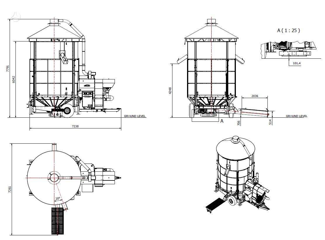 MECMAR S34/255 T, grūdų tvarkymo technika