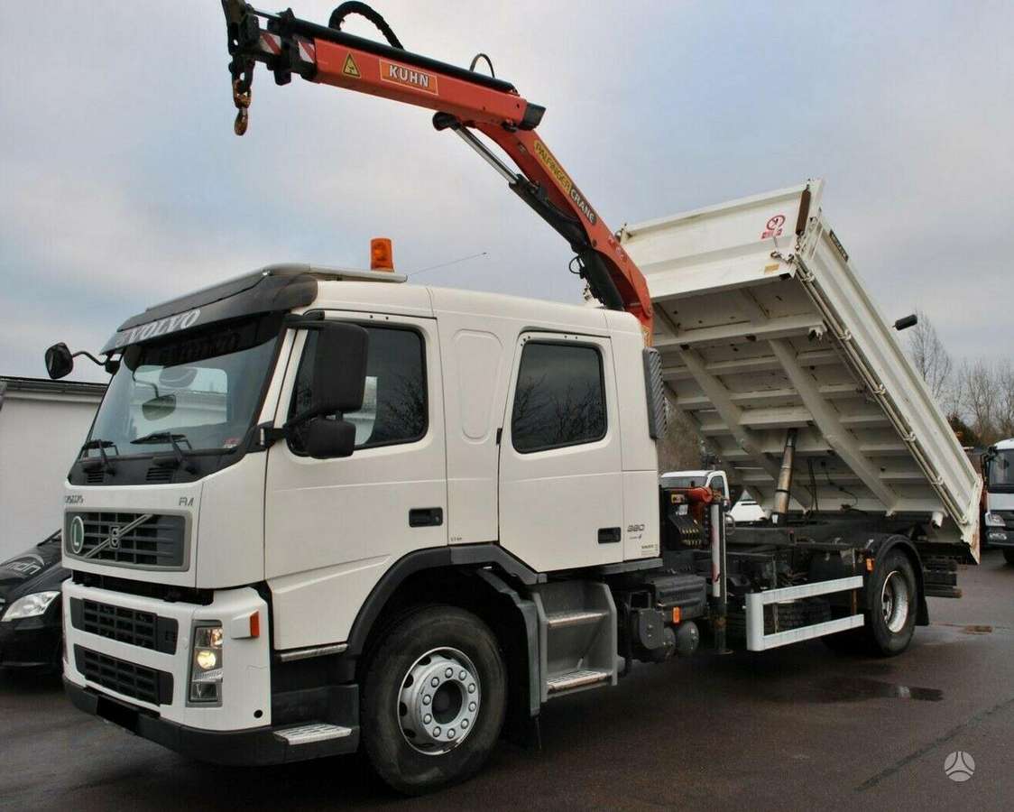 Volvo FM380, самосвалы с краном
