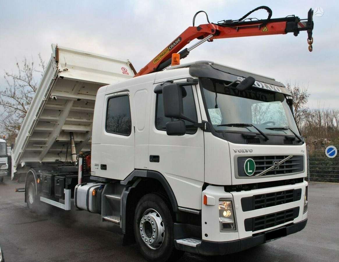 Volvo FM380, самосвалы с краном