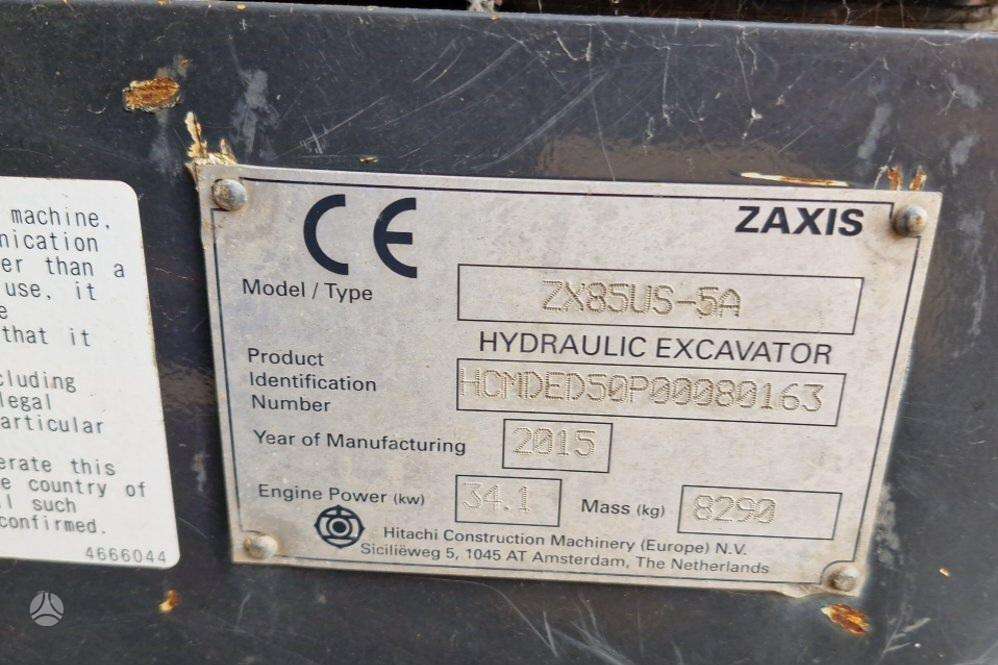 Hitachi ZX85US5A, mini ekskavatoriai