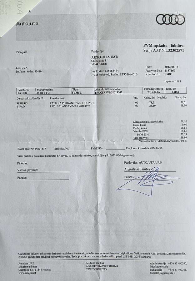 Audi TT, 2.0 l., coupe