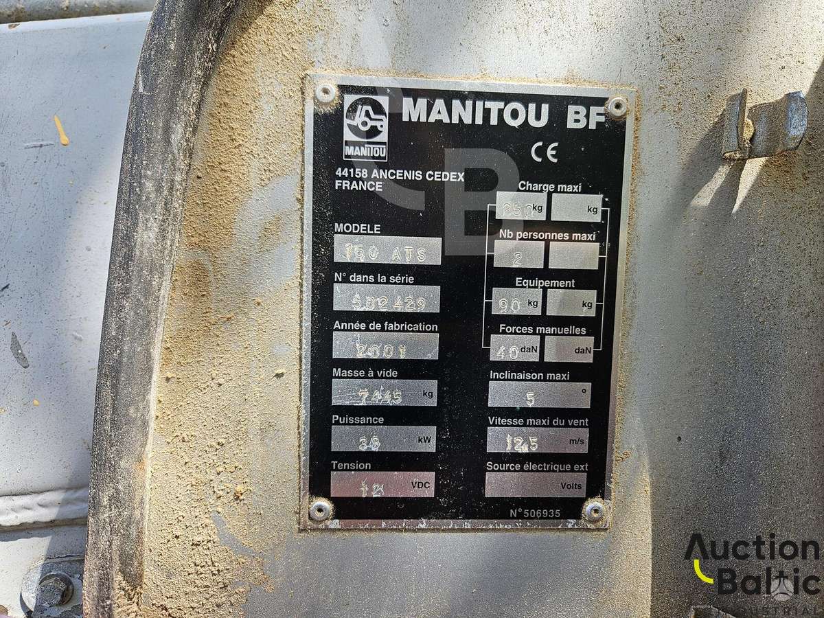 Manitou 150 ATS, alkūniniai keltuvai