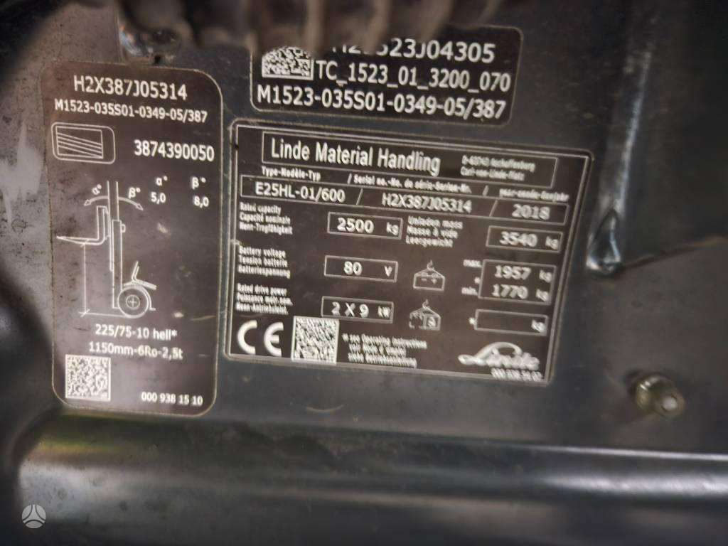 Linde E25/600HL, вилочные погрузчики