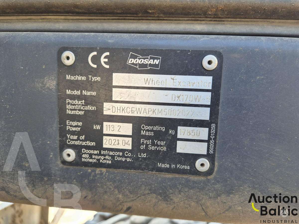 Doosan DX 170 W-5, excavator