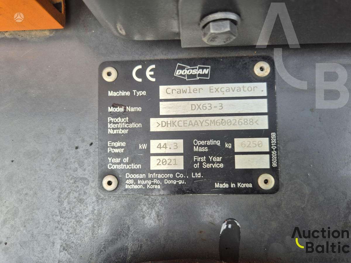 Doosan DX 63-3, ekskavatori