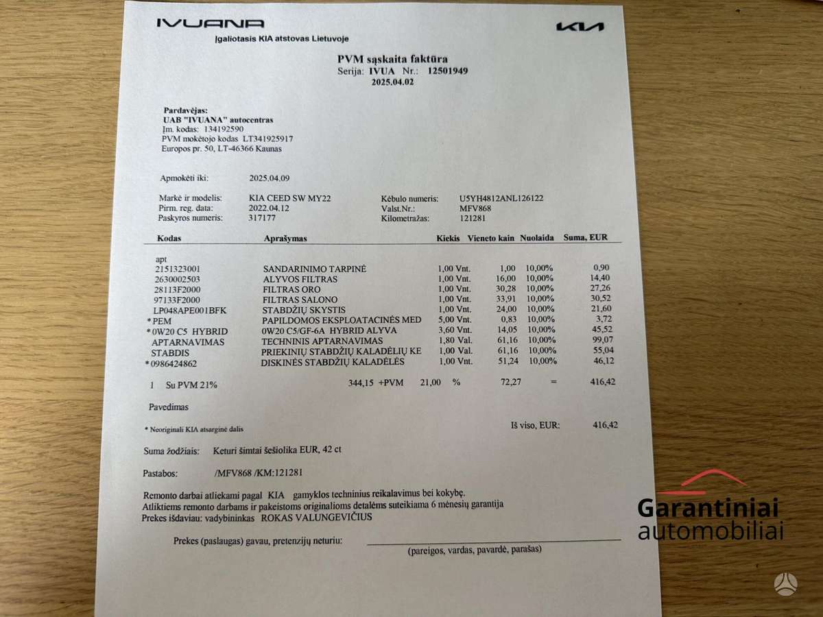 Kia Ceed, 1.0 l., universalas