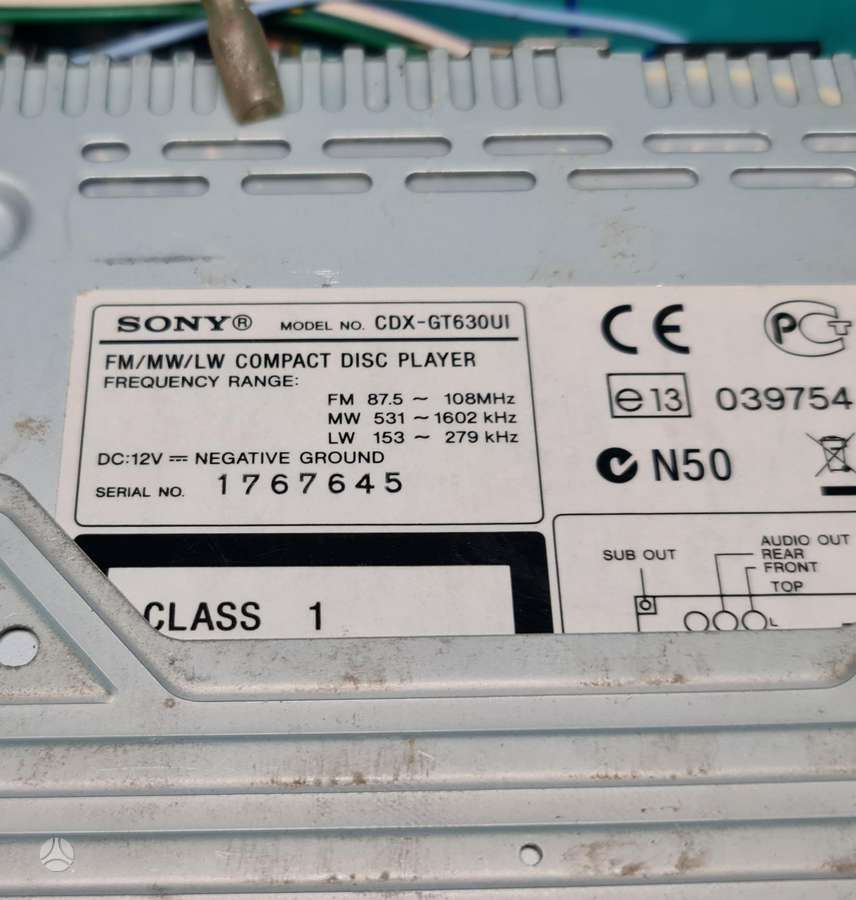 Sony Cdx-gt630ui, cd / mp3 grotuvai