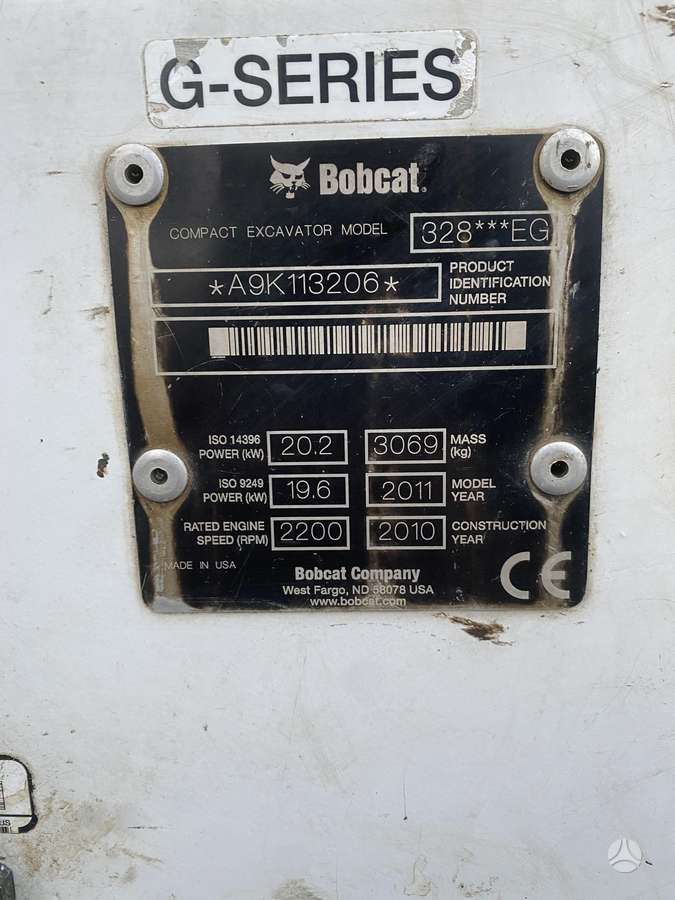 Bobcat 328, mini ekskavatoriai