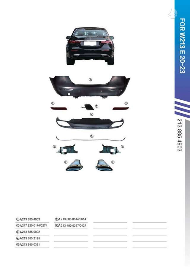 Mercedes-Benz E klasė bumpers, front grill