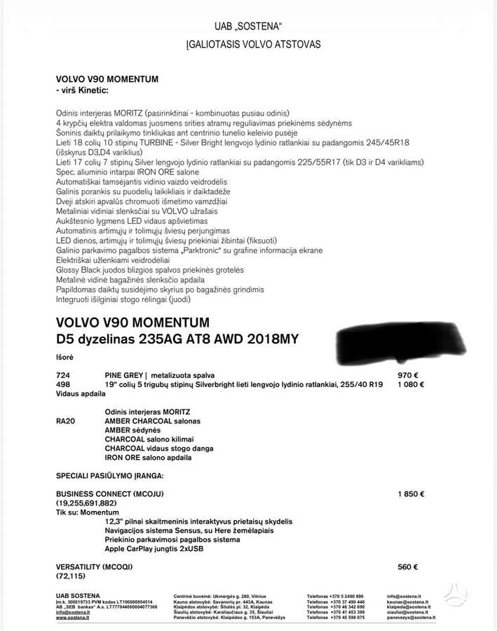 Volvo V90, 2.0 l., wagon