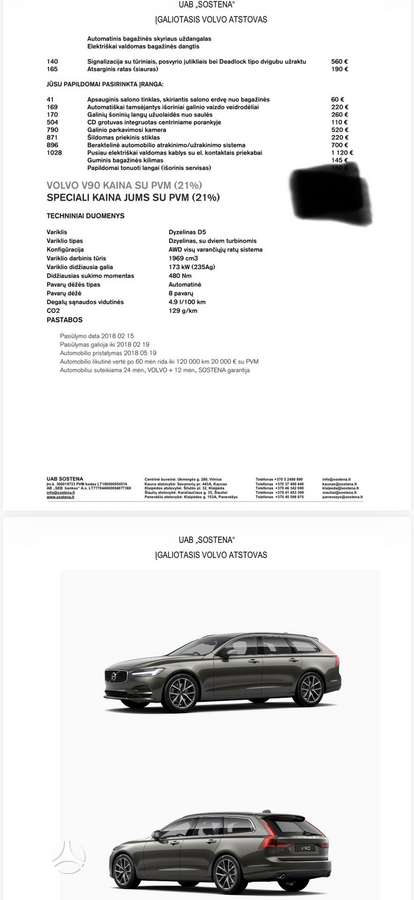 Volvo V90, 2.0 l., wagon