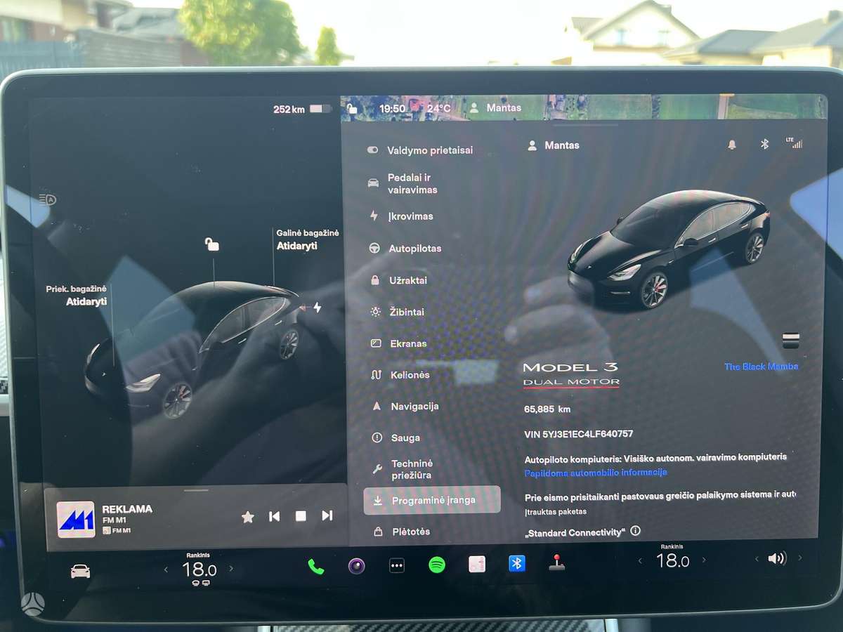 Tesla Model 3, 74 kWh, sedanas