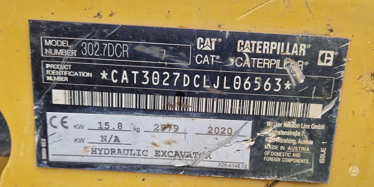 Caterpillar 302.7D CR, mini ekskavatoriai