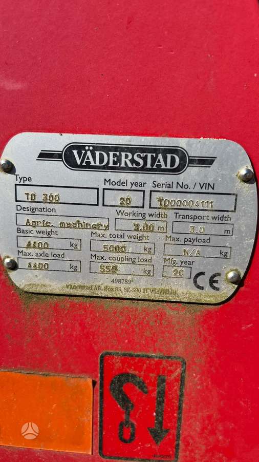 Vaderstad TopDown TD 300, kultivatoriai,akėčios
