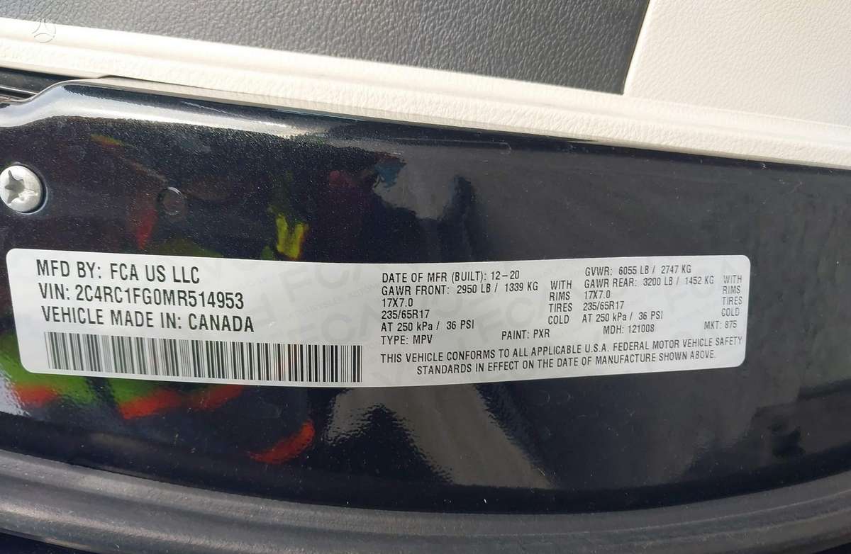 Chrysler Pacifica, 3.6 l., mpv / minivan