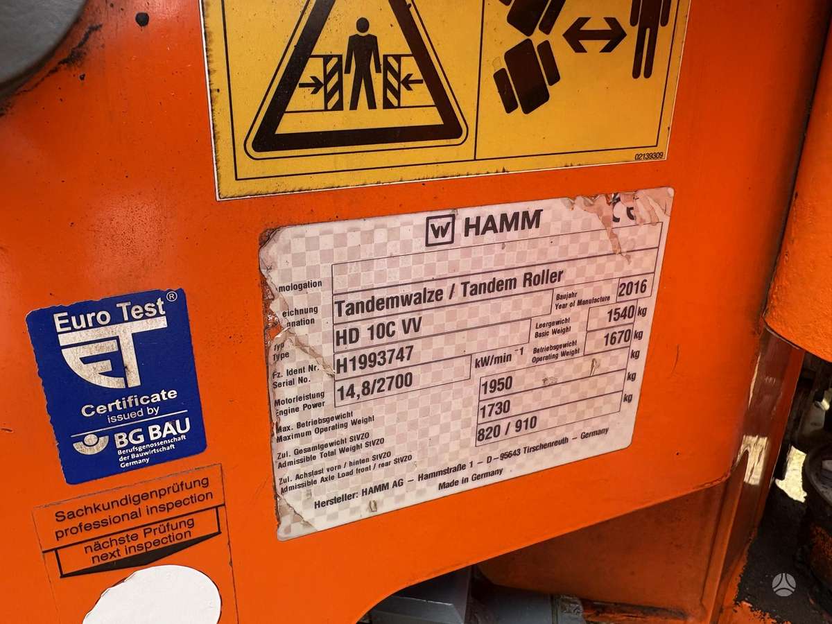 Hamm HD10C, veltņi / blietes
