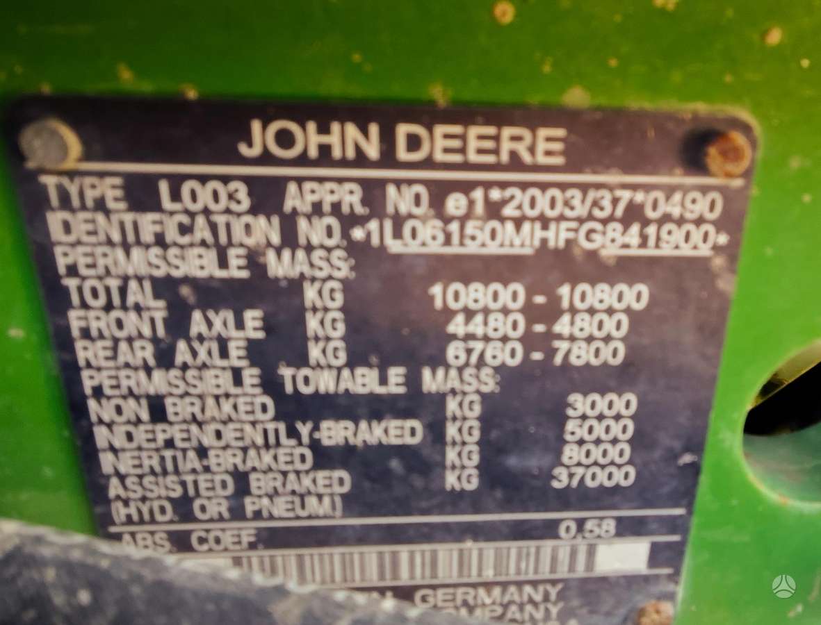 John Deere 6155 M, traktoriai