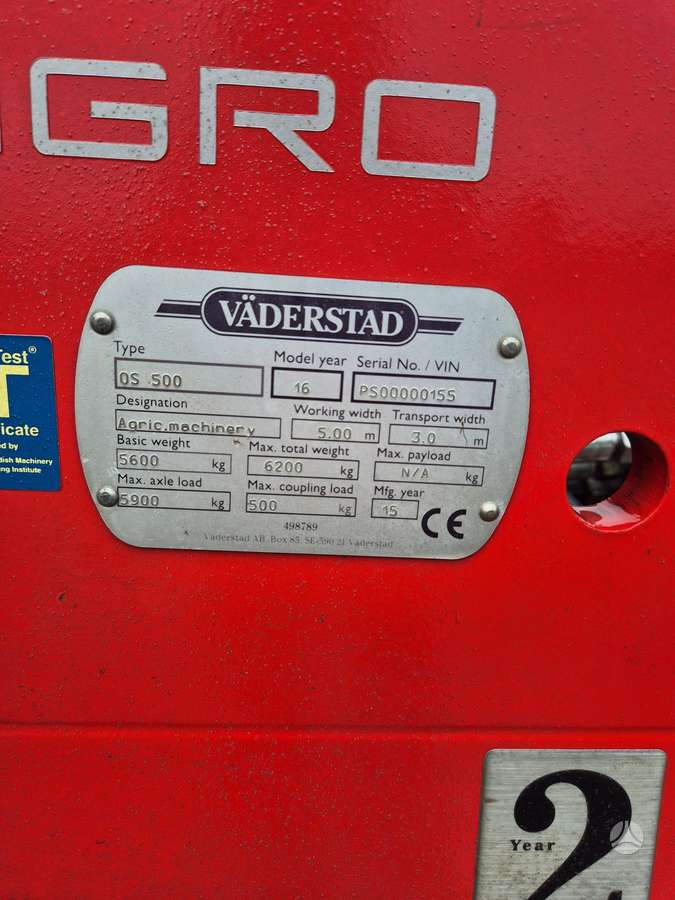 Vaderstad OPUS 5, скребки, скрубберы