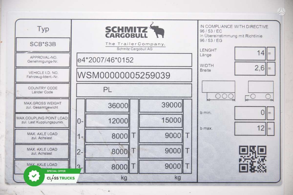 Schmitz SKO FP 60 Carrier Vector 1550, refrigerated