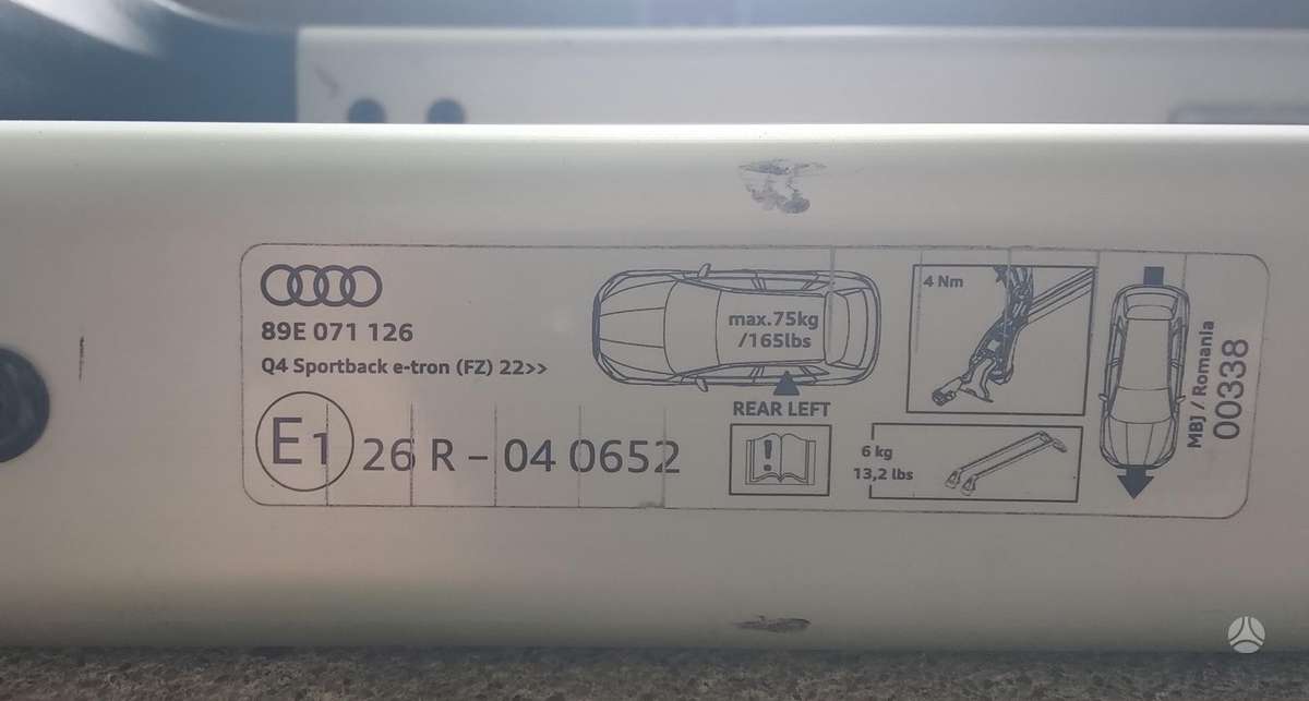 Audi Q4 e-tron, 89E071126, stogo bagažinės
