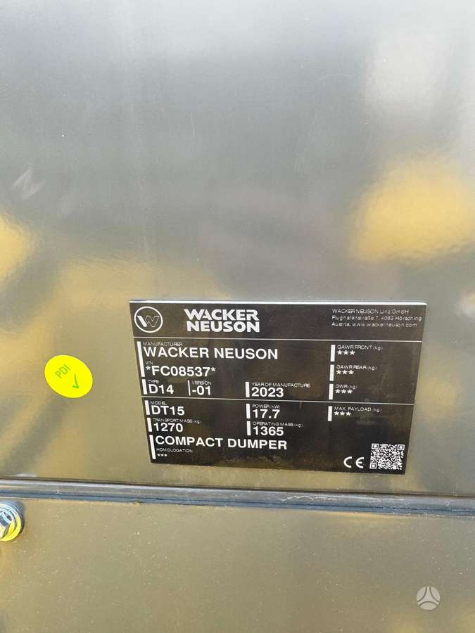 Wacker DT15, pašizgāzēji
