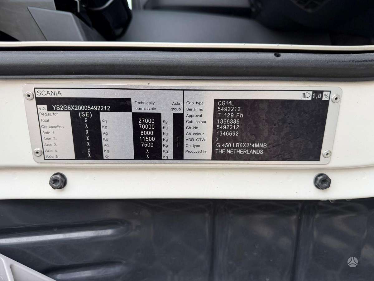 Scania G450, refrižerātori