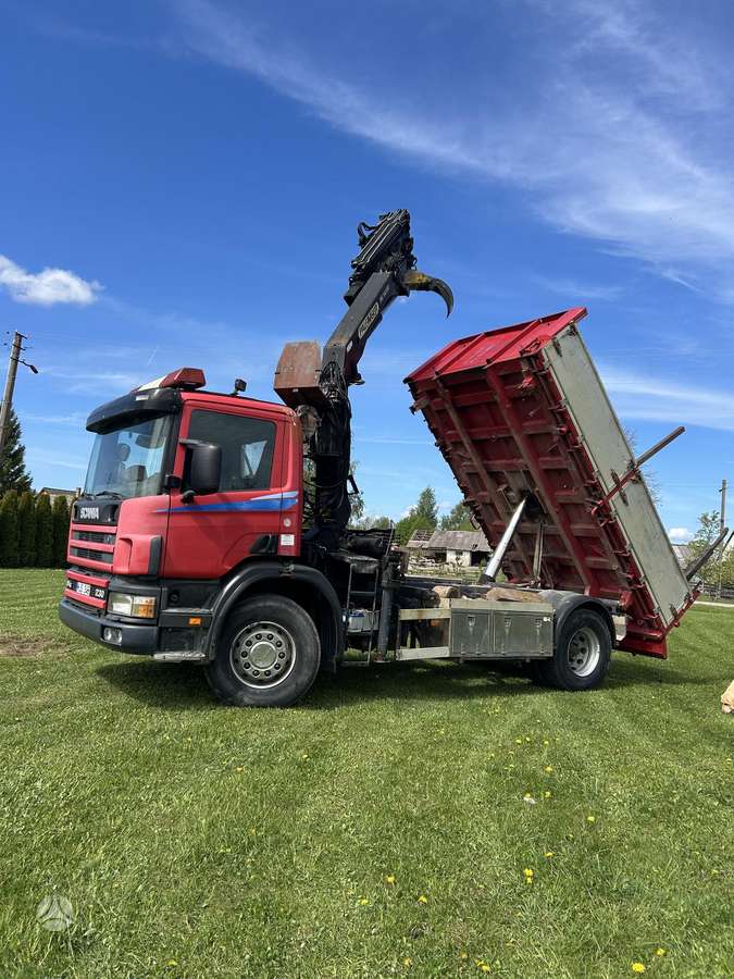 Scania 230, самосвалы с краном