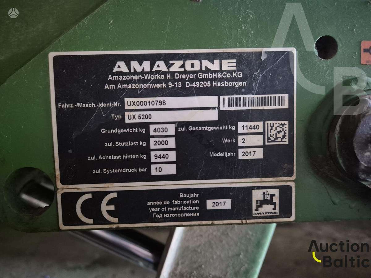 Amazone UX 5200, purkštuvai