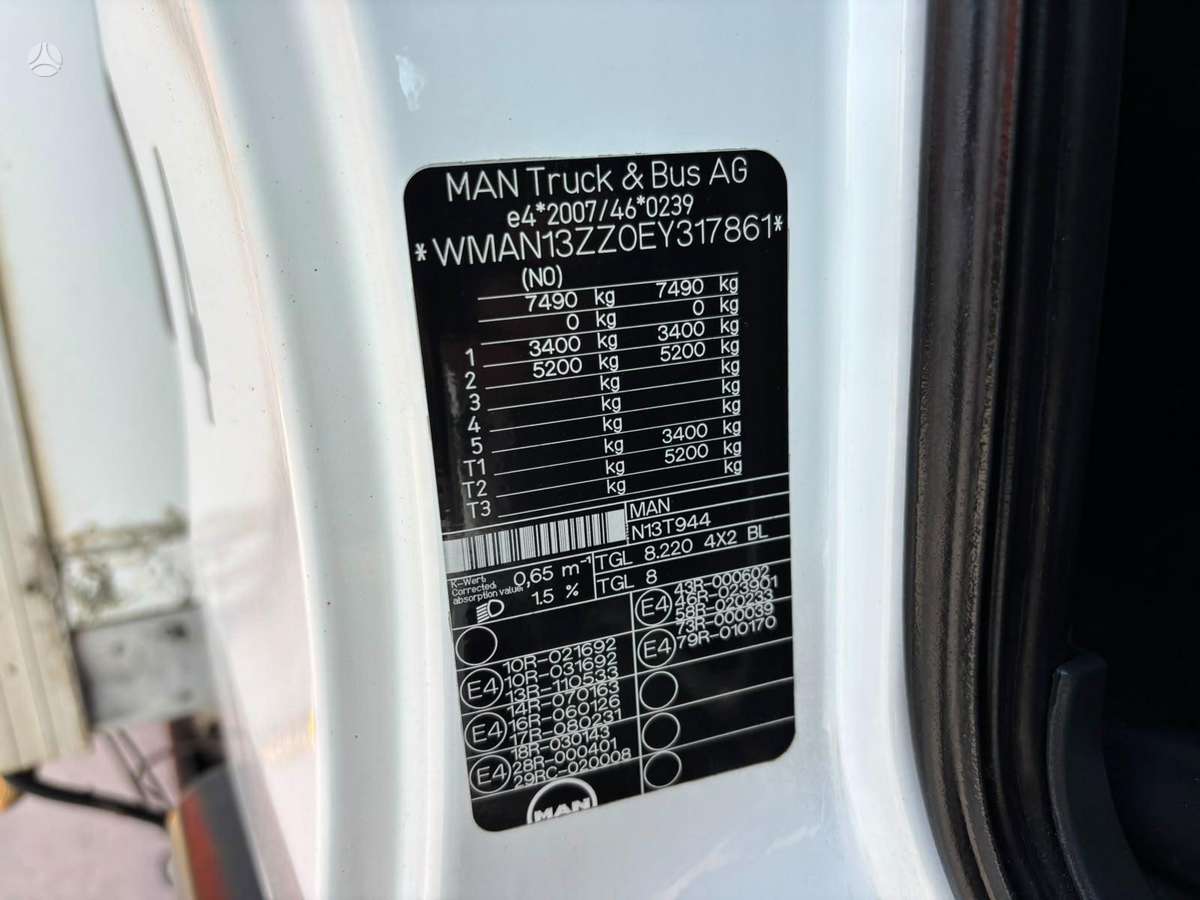MAN TGL 8.220 4x2, box trucks / box vans