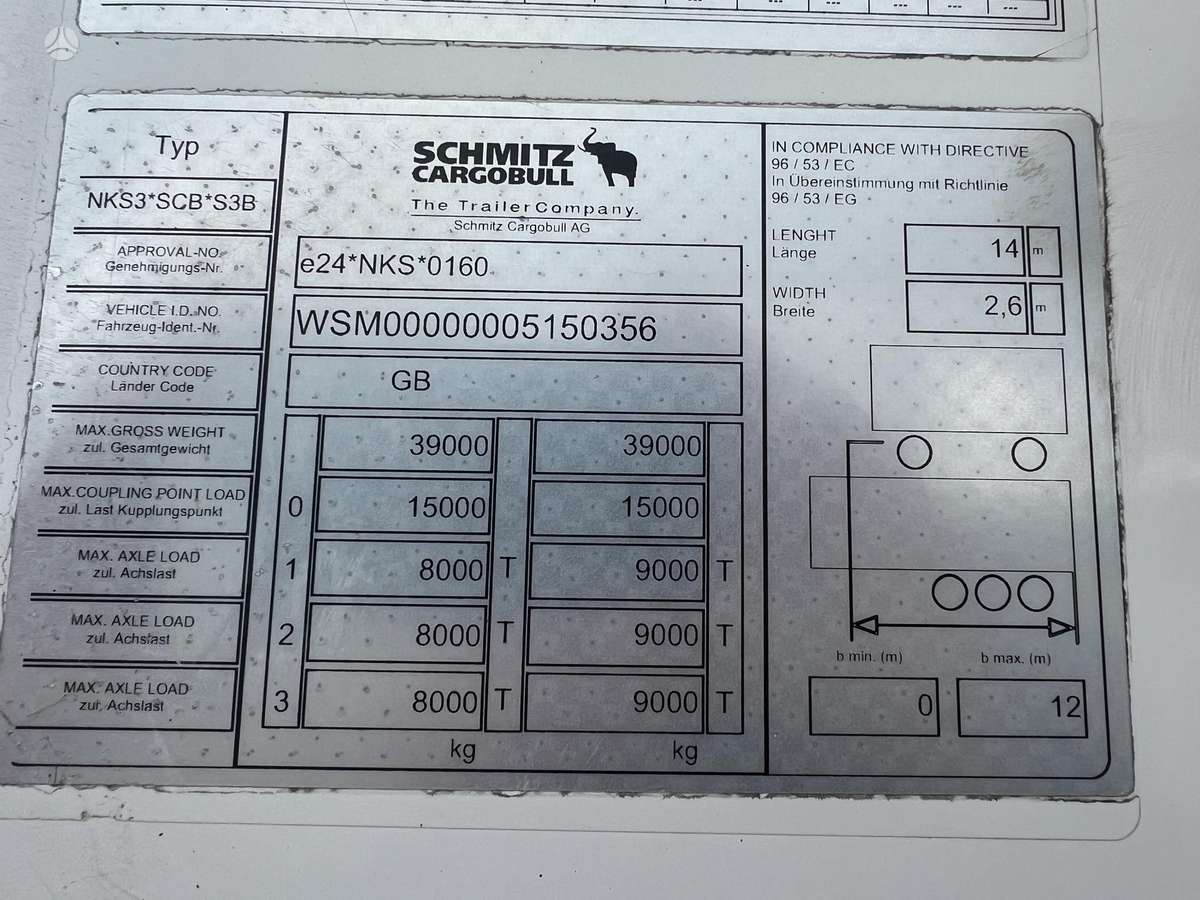 Schmitz SKO 24L FP45, šaldytuvai