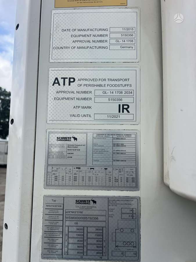 Schmitz SKO 24L FP45, šaldytuvai