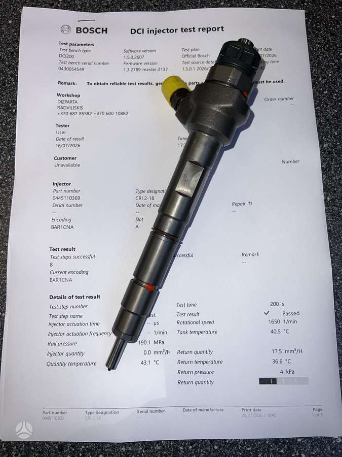 Audi A4, 0445110369, engine parts
