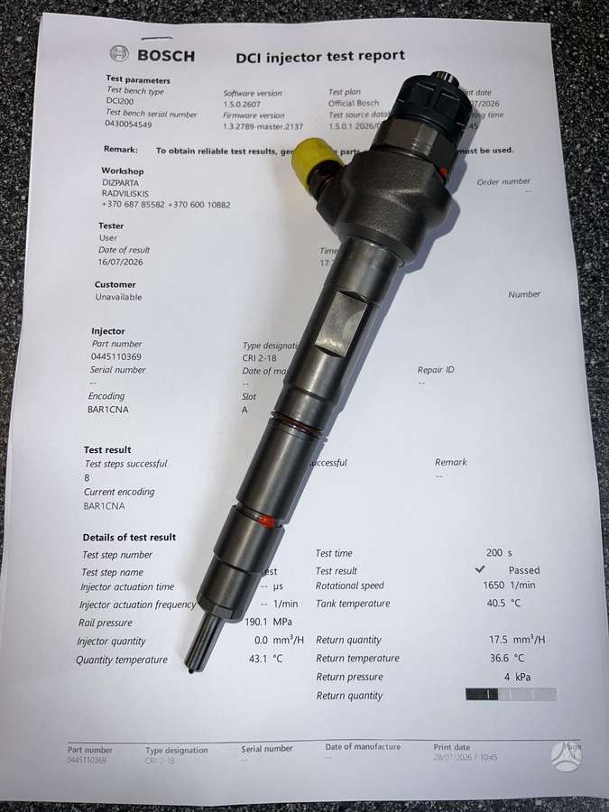 Audi A6, 0445110369 03L130277J, engine parts