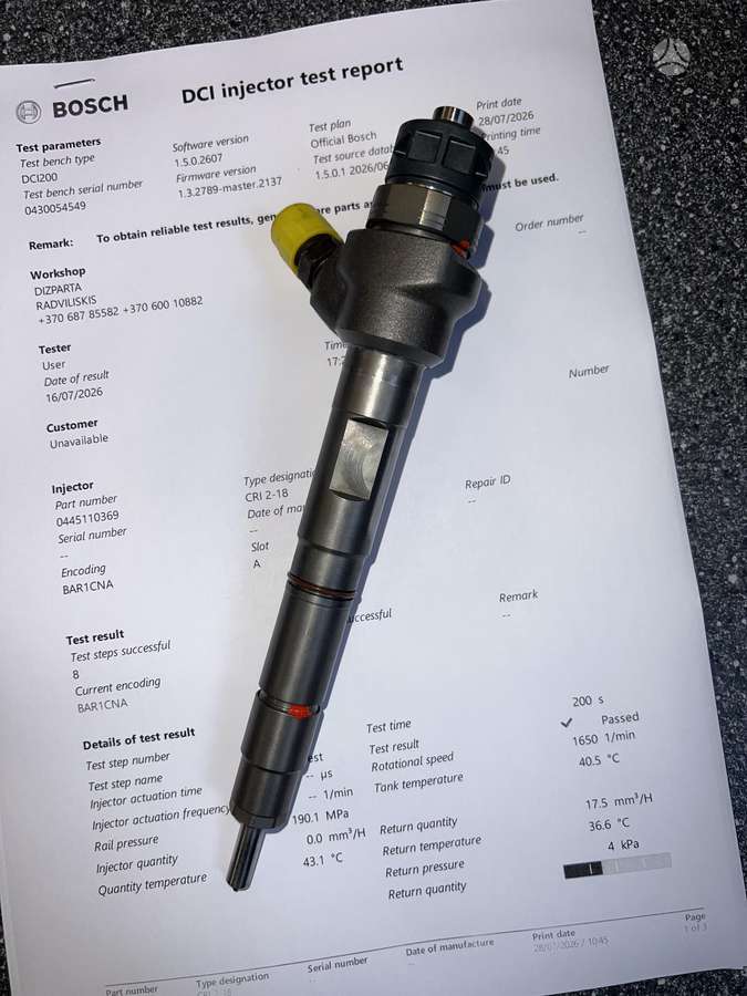 Audi A6, 0445110369 03L130277J, engine parts