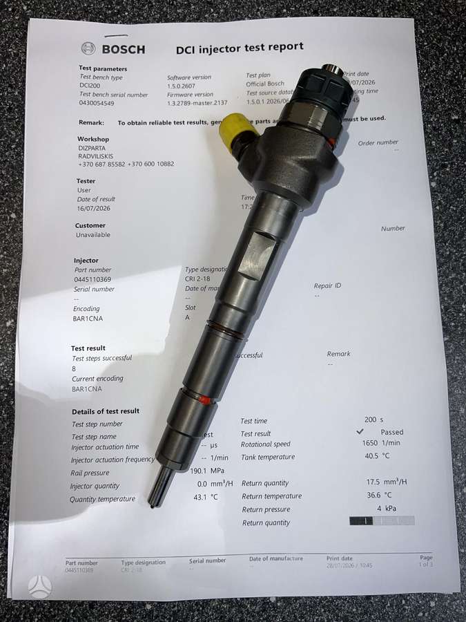 Audi Q5, 0445110369 0445110647, injection system