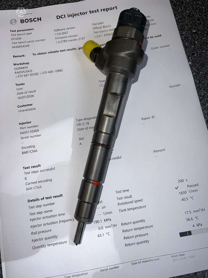 Audi Q5, 0445110369 0445110647, injection system