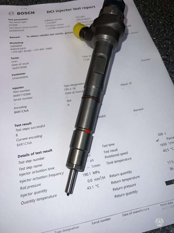 Volkswagen Amarok, 0445110369, injection system