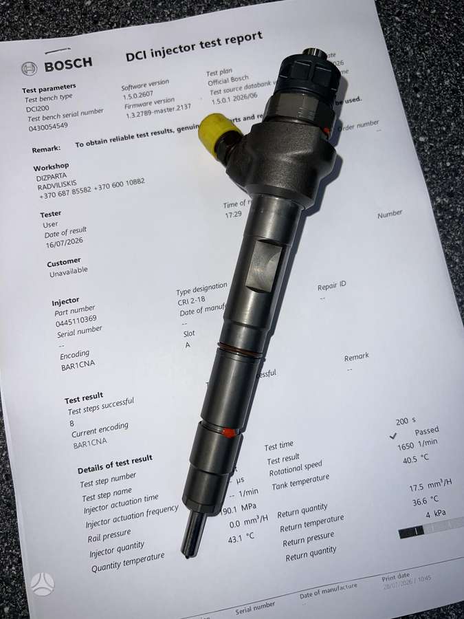 Volkswagen Touran, 0445110369, injection system