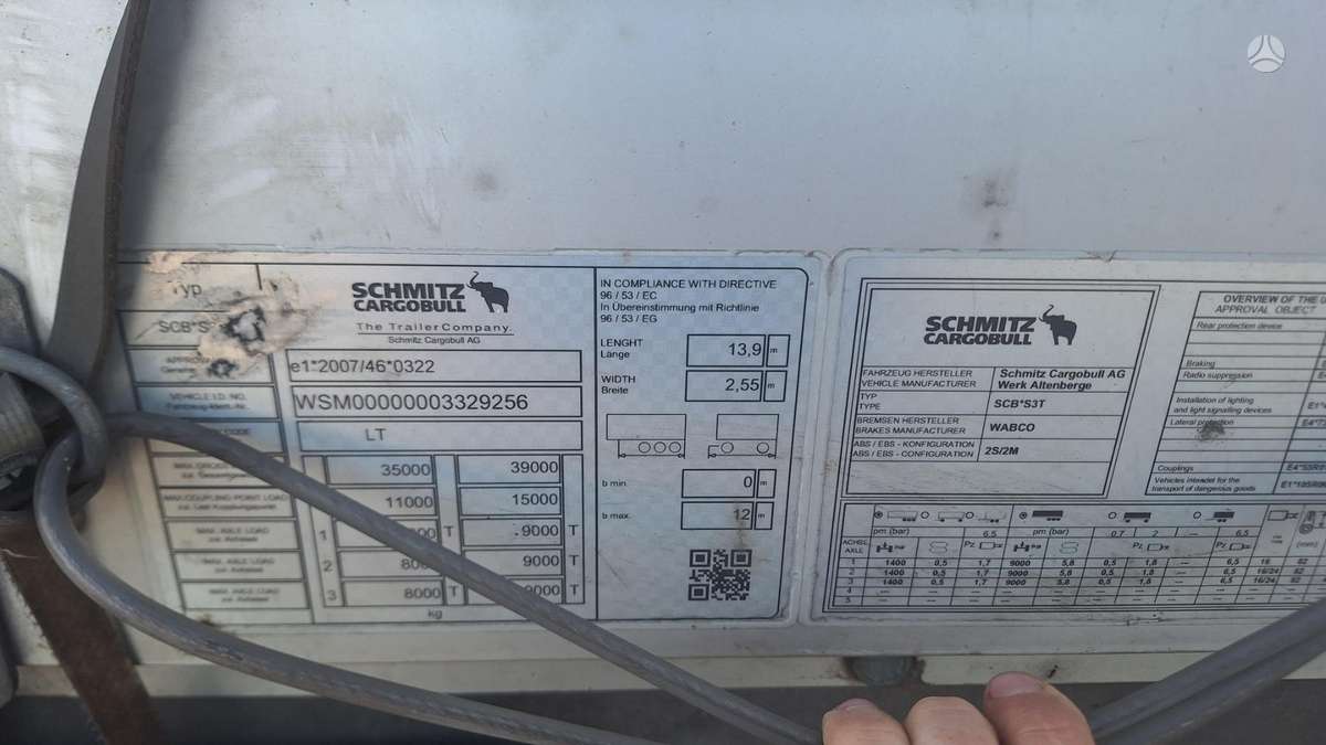 Schmitz SCB*S3B, užuolaidinės / tentinės