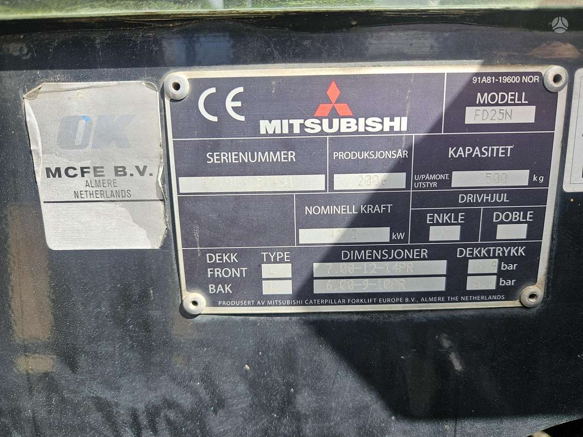 Mitsubishi FD 25N, forklifts