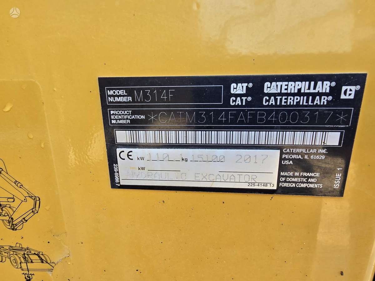Caterpillar CAT314F, ekskavatoriai