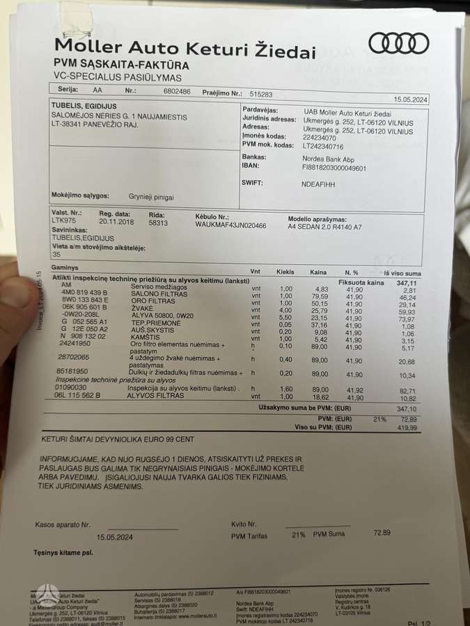 Audi A4, 2.0 l., Седан