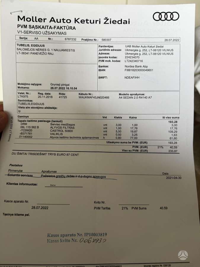 Audi A4, 2.0 l., Седан