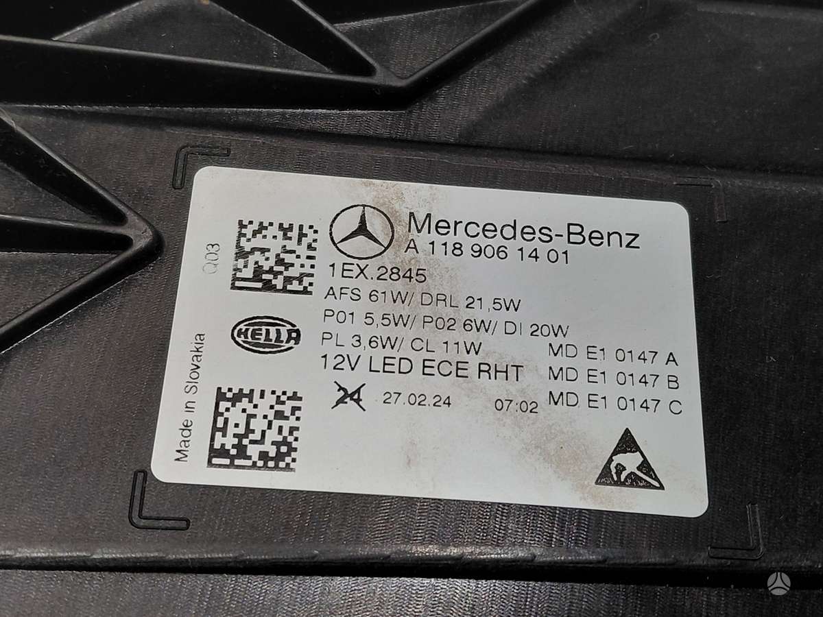 Mercedes-Benz CLA klasė lights