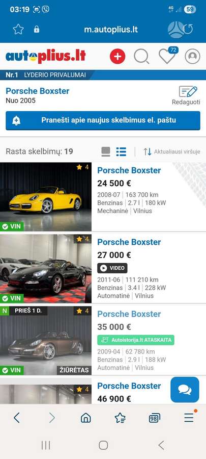 Porsche Boxster, 2.7 l., Кабриолет